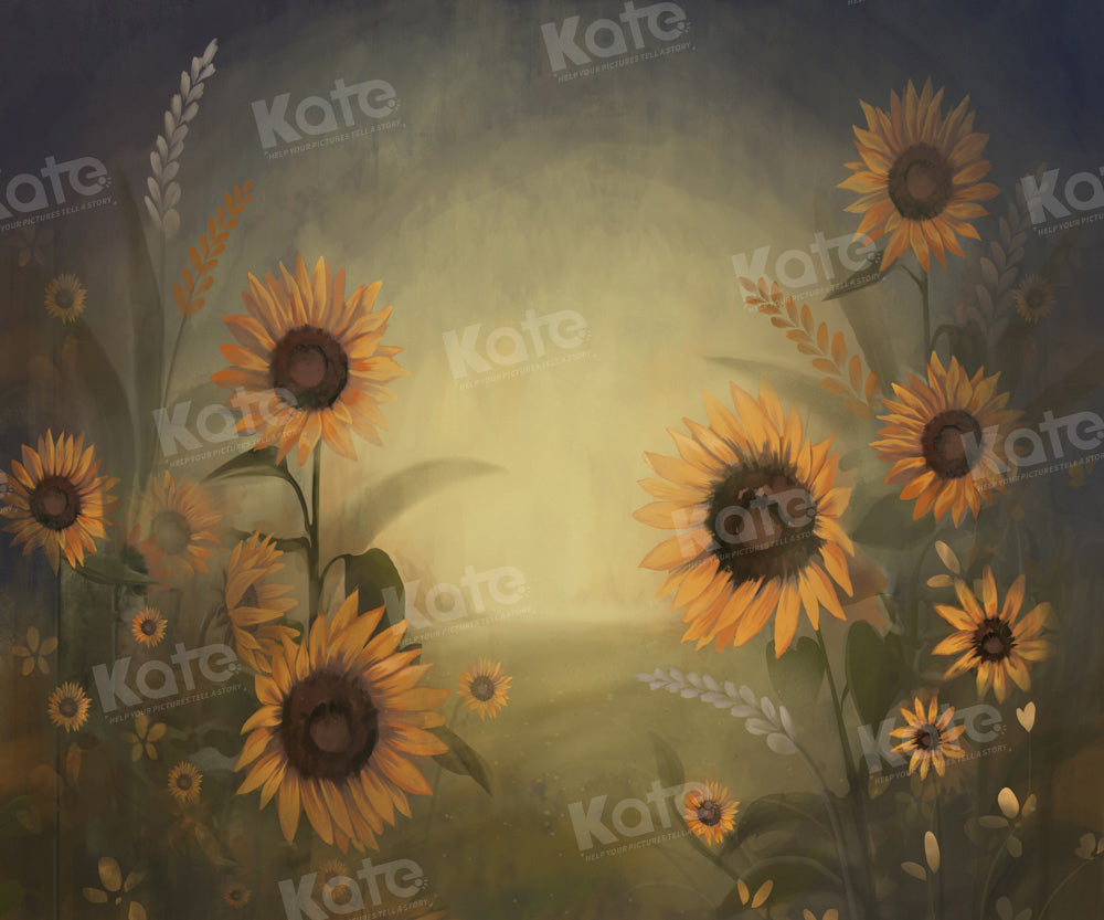 Kate Painting Sunflower Light Backdrop Designed by GQ