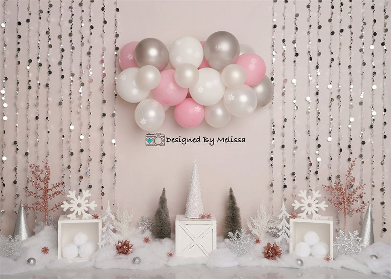 Kate Pink Winter Wonderland Backdrop Designed by Melissa King