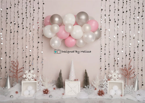 Elegant Winter Snowflake Balloon Backdrop
