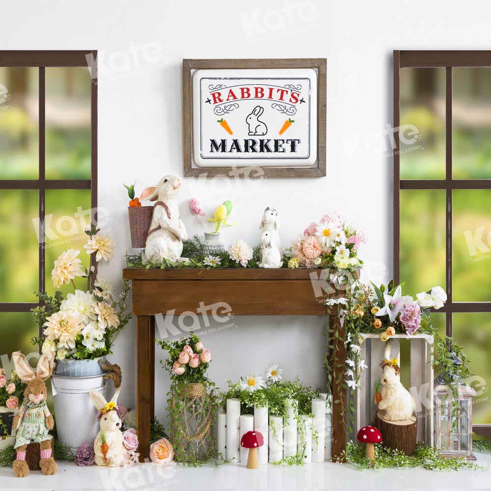 Kate Easter Rabbit Flower Market Backdrop Designed by Emetselch