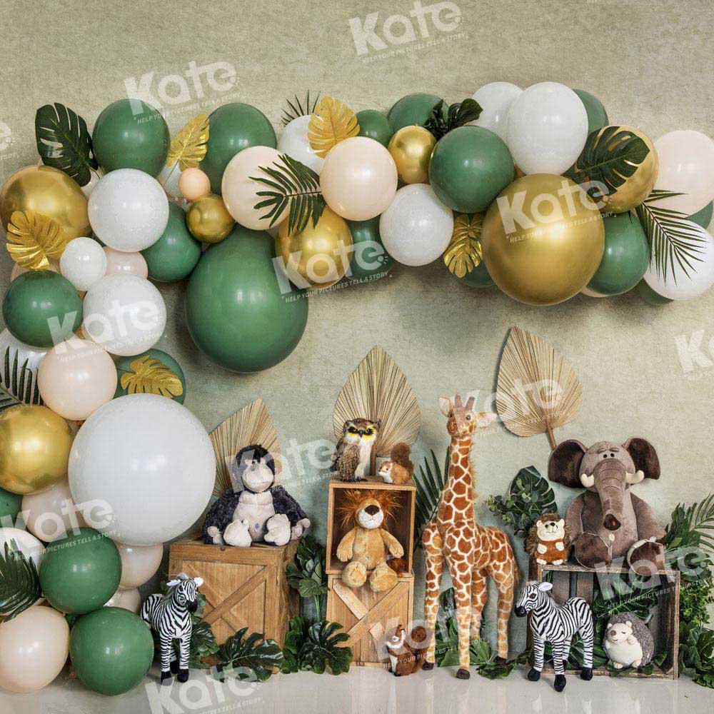 Kate Green Balloons Forest Animals Backdrop Designed by Emetselch