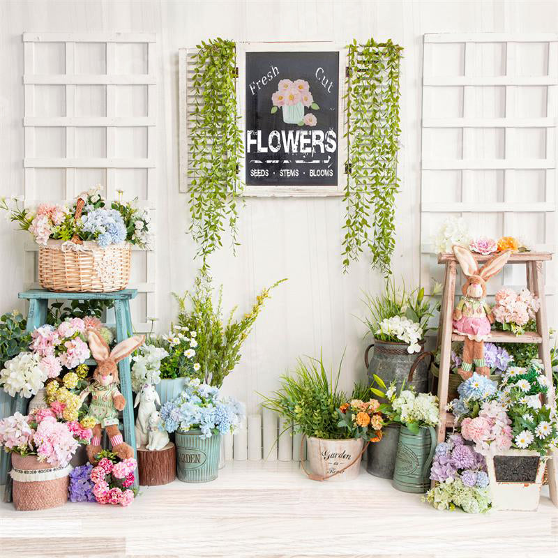 Kate Spring Flower Shop Elegant Easter Backdrop for Photography