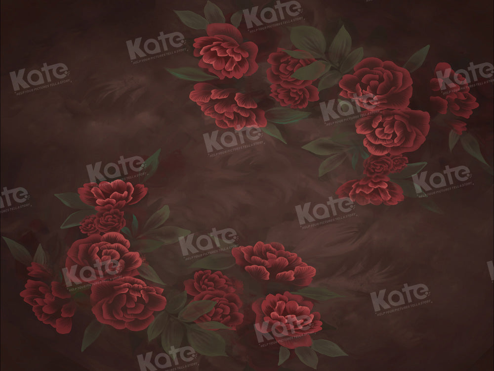 Kate Fine Art Dark Red Floral Backdrop Designed by GQ