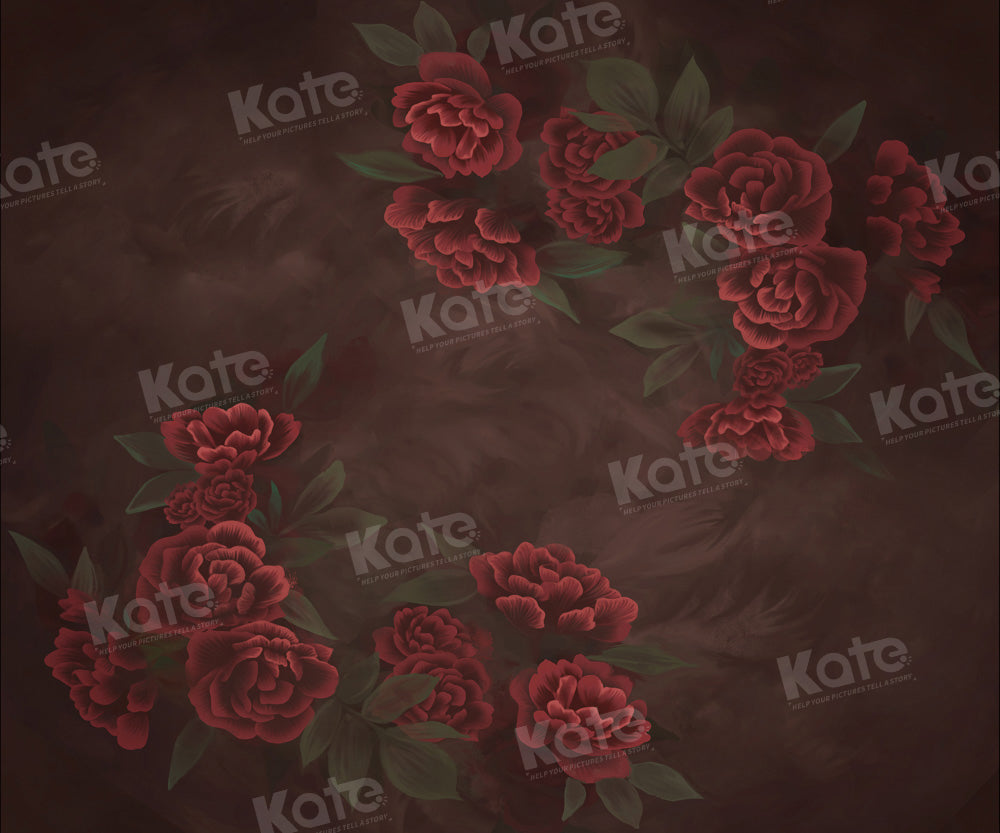 Kate Fine Art Dark Red Floral Backdrop Designed by GQ