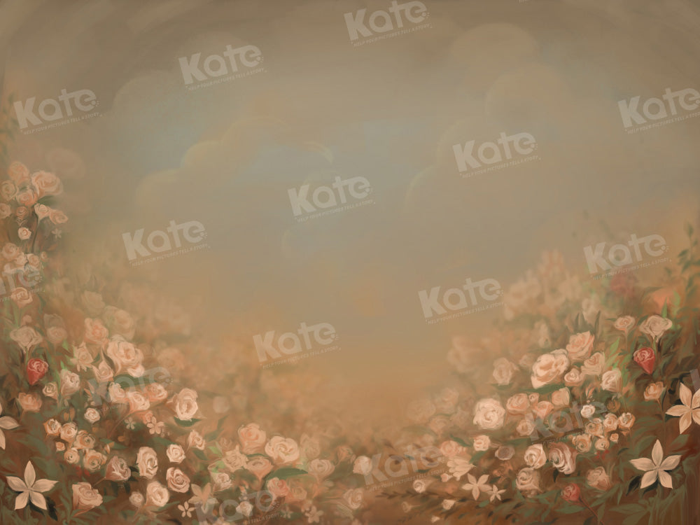 Kate Fine Art Floral Dark Orange Backdrop Designed by GQ
