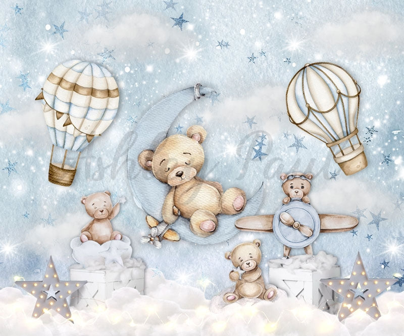 Kate Bear Hot Air Balloon Star Bear Backdrop Designed by Ashley Paul