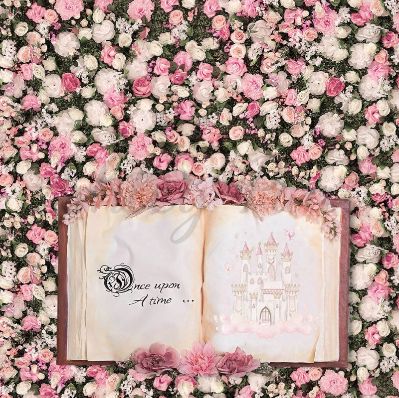Kate Pink Floral Book Backdrop Designed by Ashley Paul
