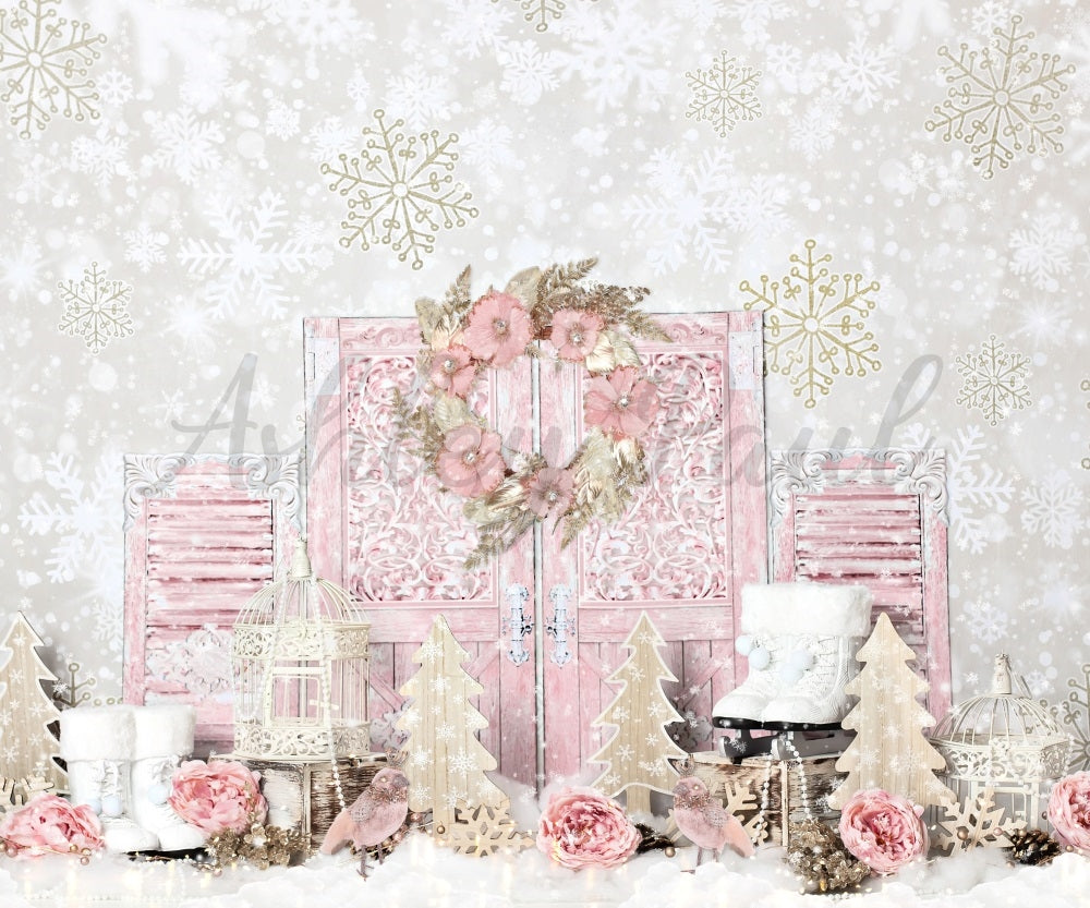 Kate Shabby Pink Winter Backdrop Designed by Ashley Paul