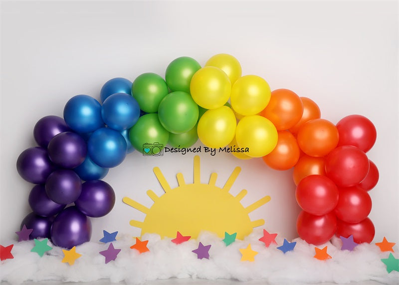 RTS Kate Colorful Rainbow Balloons and Sun Backdrop Designed by Melissa King (US ONLY)