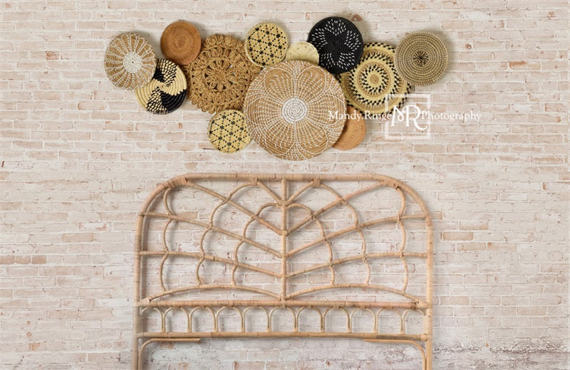 Kate Boho Headboard with Baskets Backdrop Designed by Mandy Ringe Photography