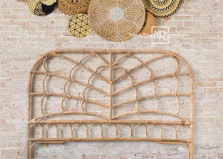 Kate Boho Headboard with Baskets Printed Backdrop Designed by Mandy Ringe Photography