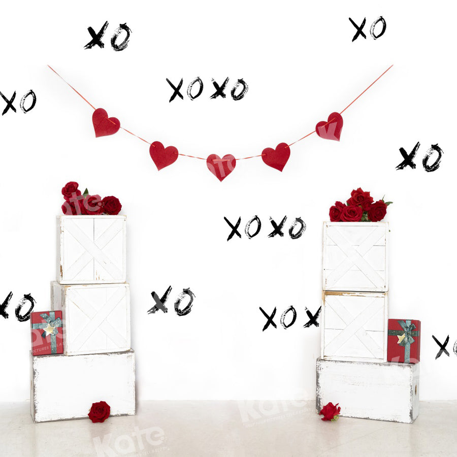 Romantic XO Hearts Garland Backdrop