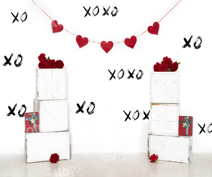 Romantic XO Hearts Garland Backdrop