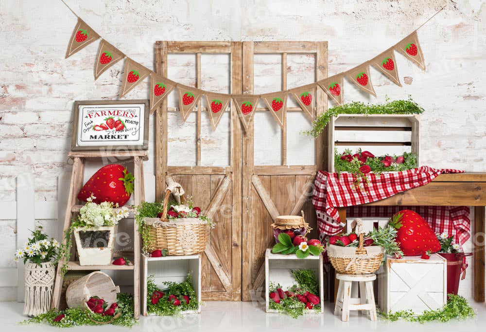 Kate Pet Spring/Summer Strawberry Market Backdrop Designed by Emetselch