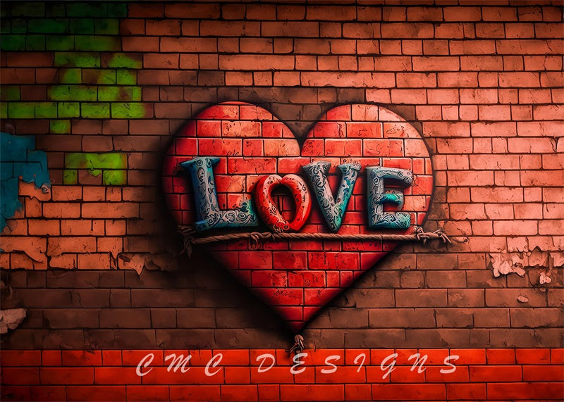 Kate Brick Wall Love Backdrop Designed by Candice Compton