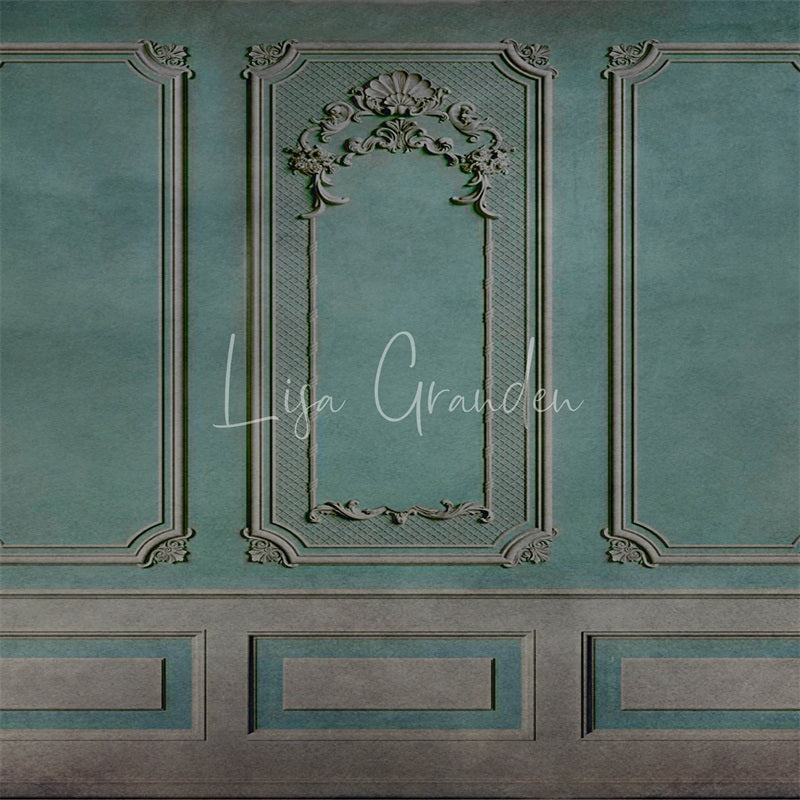 Kate Turquoise Ornate Wall Backdrop for Photography Designed by Lisa Granden