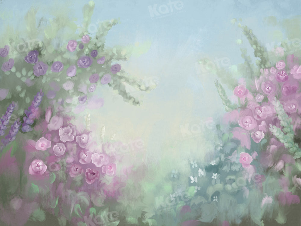 RTS Kate Fine Art Hand Painted Floral Backdrop Designed by GQ (US ONLY)