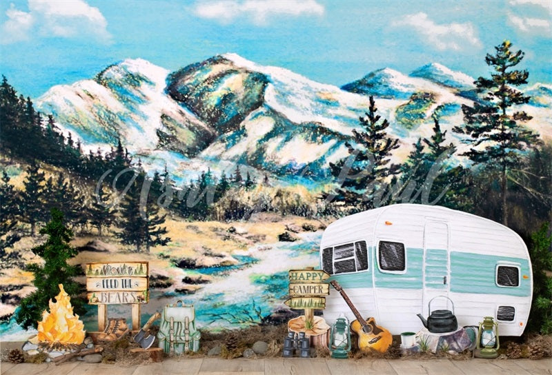 Kate Winter Camping Backdrop Designed by Ashley Paul