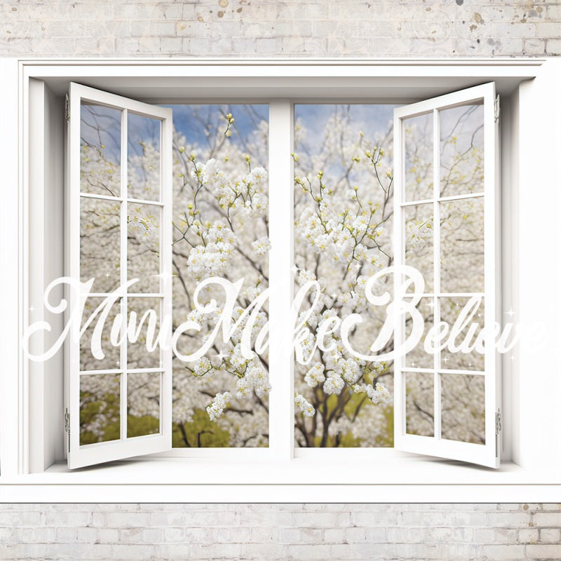 Kate Spring Window White Blossom Tree Mothers Day Backdrop Designed by Mini MakeBelieve