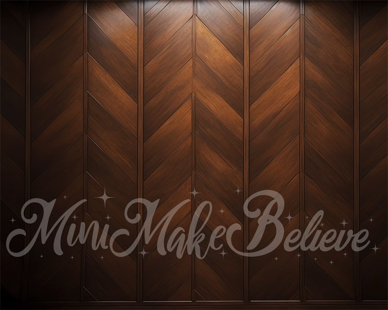 Kate Brown Wood Parquet Wall Panel Backdrop Designed by Mini MakeBelieve
