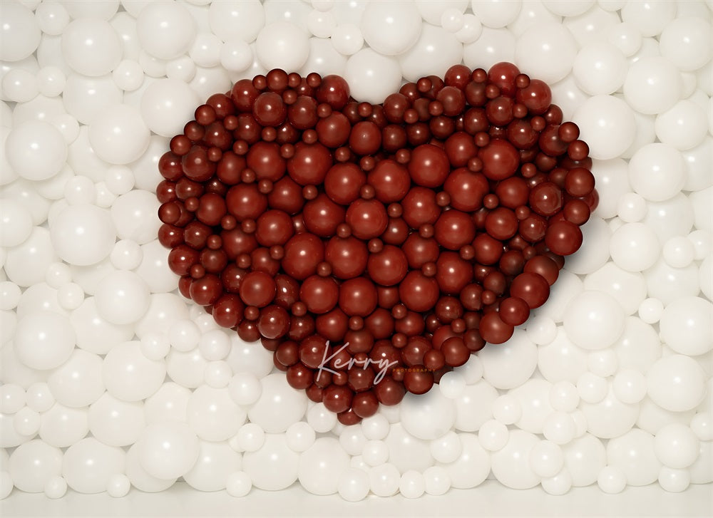 Kate Valentine Red Heart Balloon Wall Backdrop for Photography Designed by Kerry Anderson