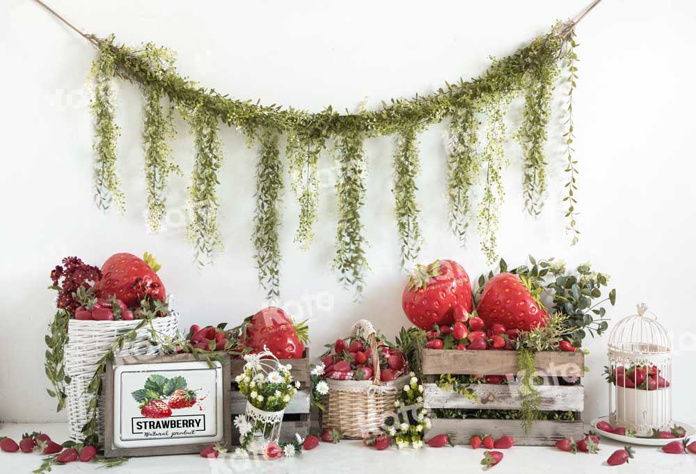 Kate Summer Strawberry Farm Swag Backdrop Designed by Emetselch
