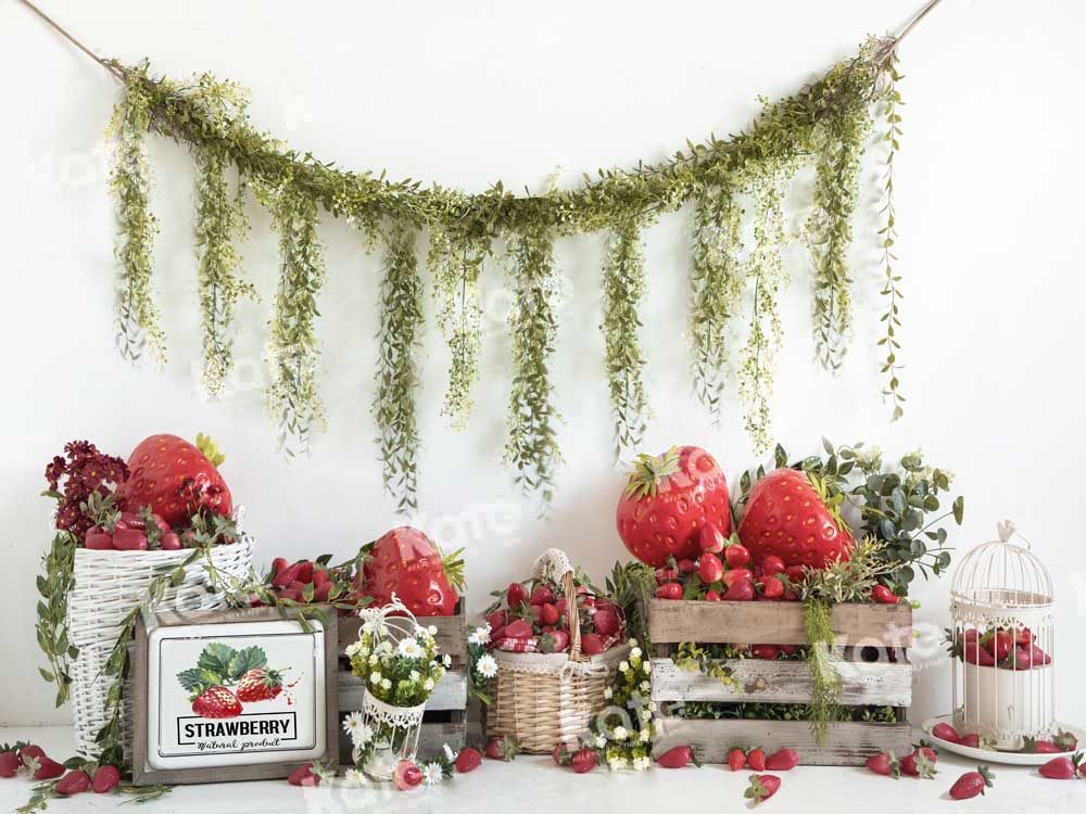 Kate Summer Strawberry Farm Swag Backdrop Designed by Emetselch