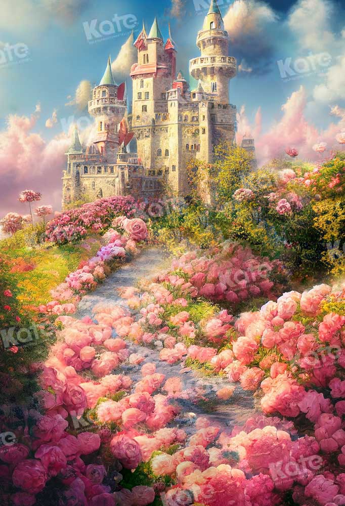 Enchanted Castle Garden Fantasy Backdrop