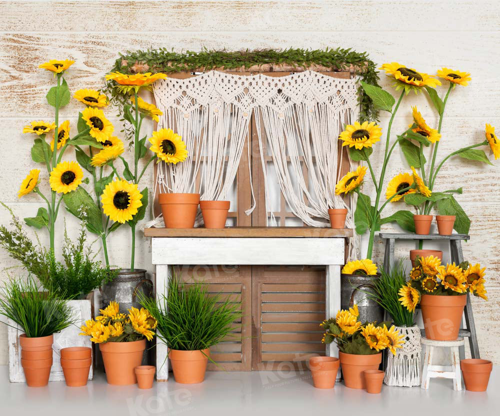 Kate Summer Boho Sunflower Backdrop Designed by Emetselch