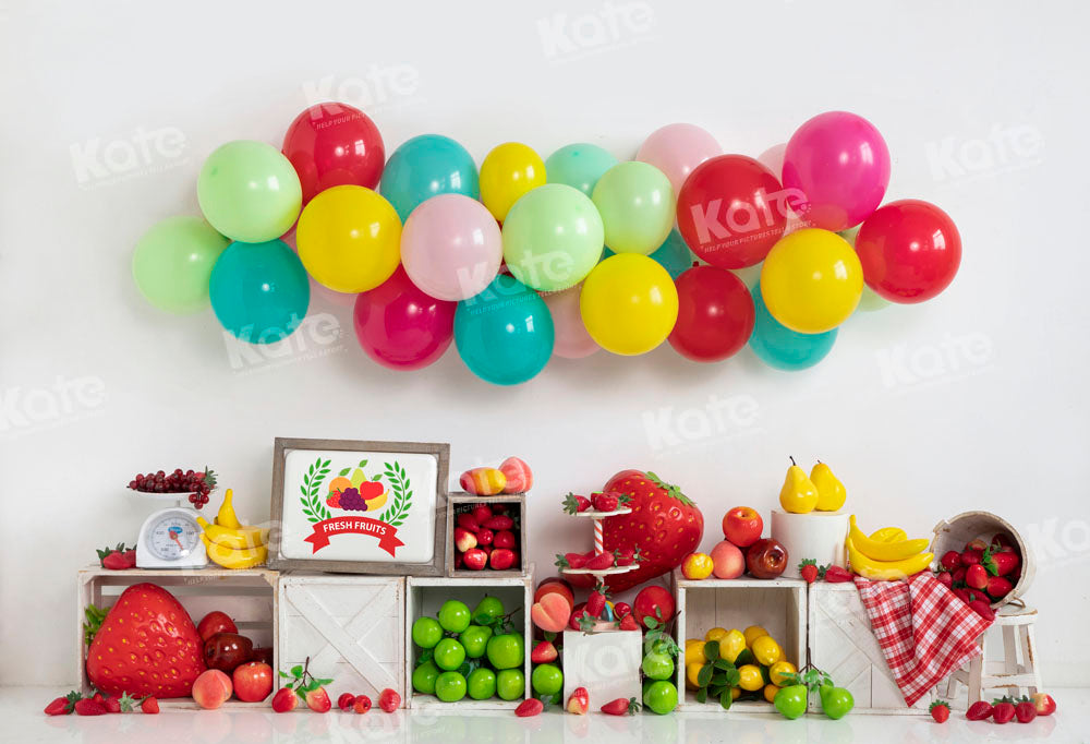 Kate Summer Colorful Balloons Fruit Backdrop Designed by Emetselch
