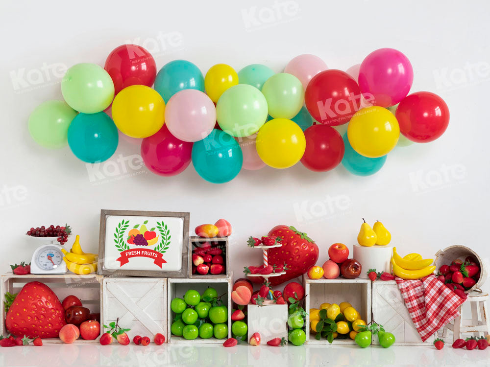 Kate Summer Colorful Balloons Fruit Backdrop Designed by Emetselch