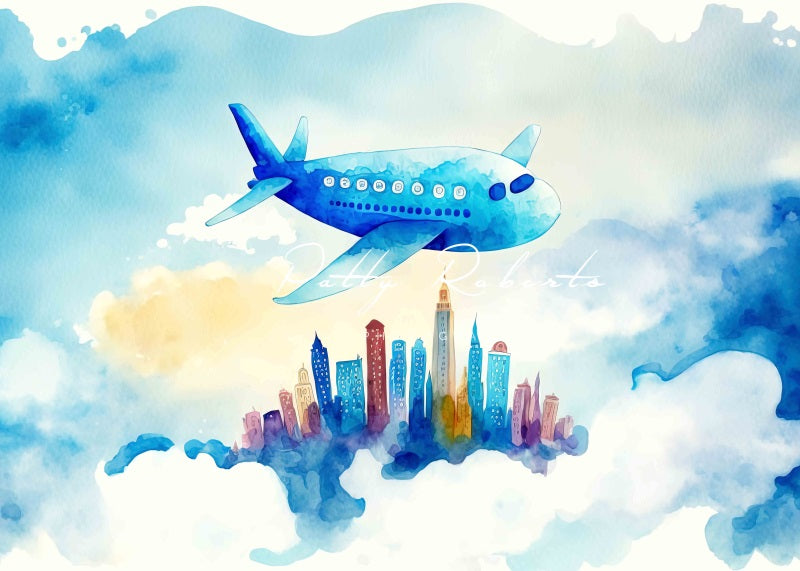 Kate City Plane High in the Sky Backdrop Designed by Patty Robert