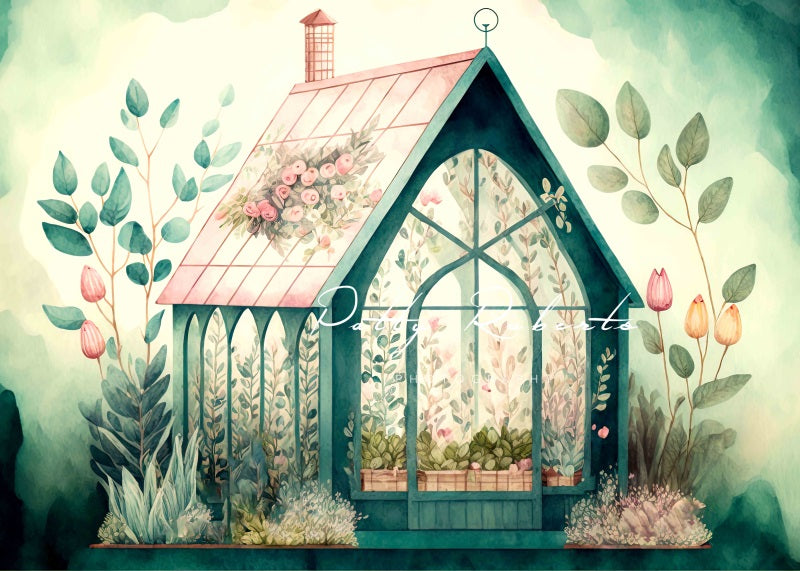 Kate Spring Little Greenhouse Backdrop Designed by Patty Robert