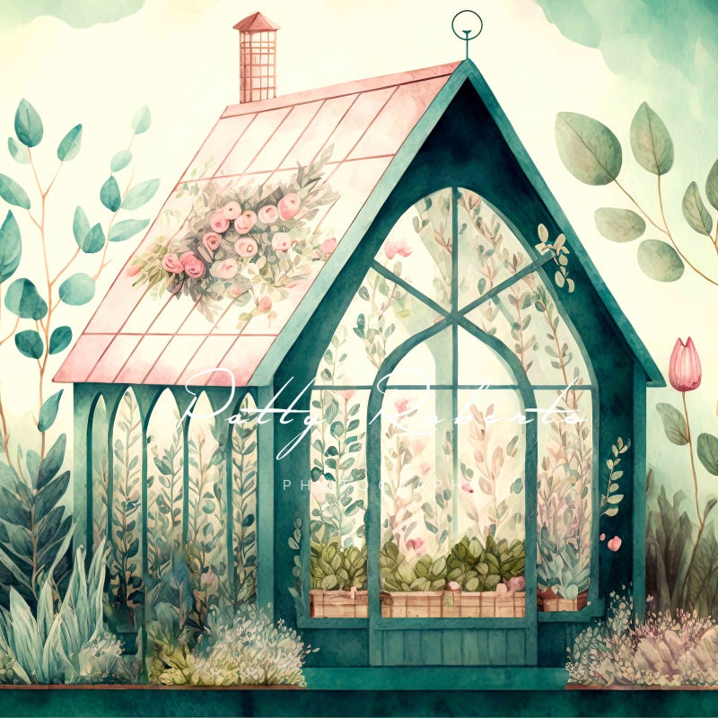 Kate Spring Little Greenhouse Backdrop Designed by Patty Robert