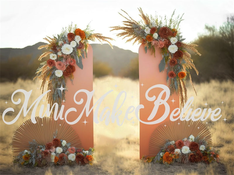 Kate Painted Boho Floral Outside Wall Panels Backdrop Designed by Mini MakeBelieve