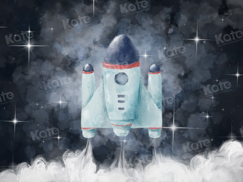 Kate Star Sky Cartoon Rocket Backdrop Designed by GQ