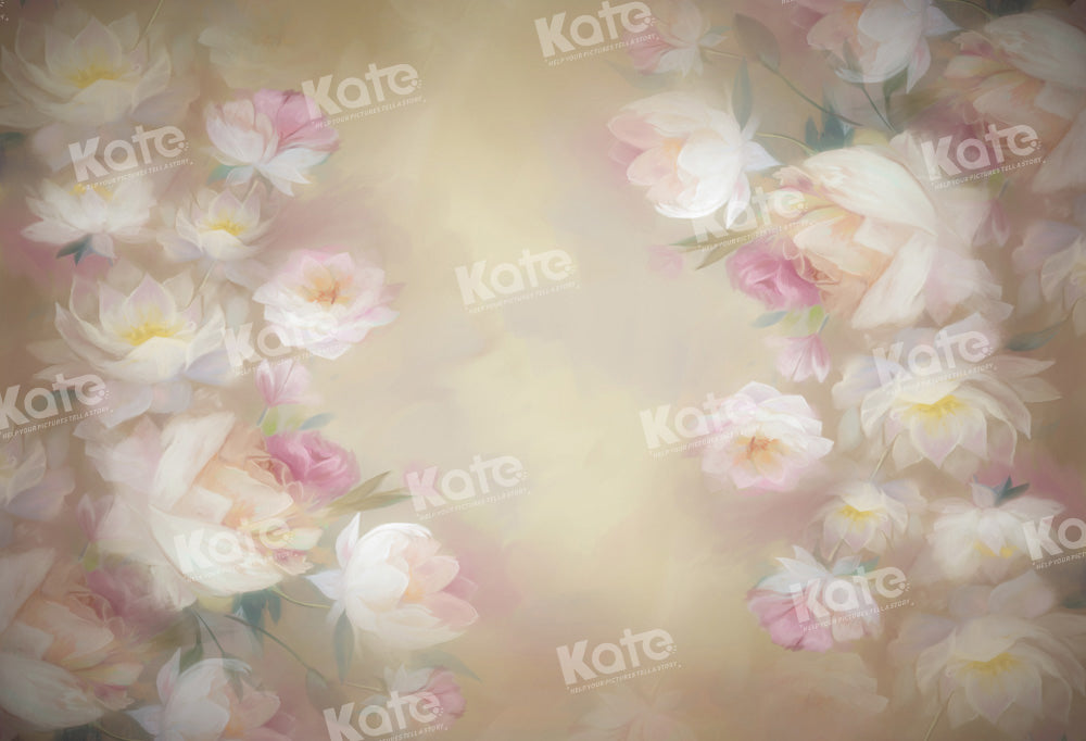 Kate Yellow Fine Art Floral Backdrop Designed by GQ