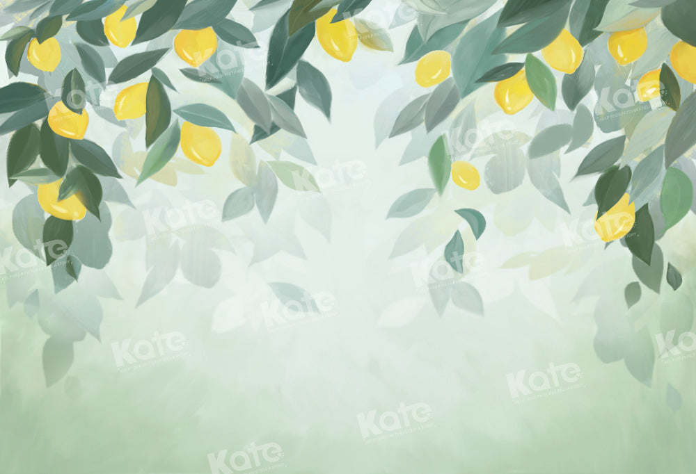 Kate Lemon Leaves Green Backdrop Designed by GQ