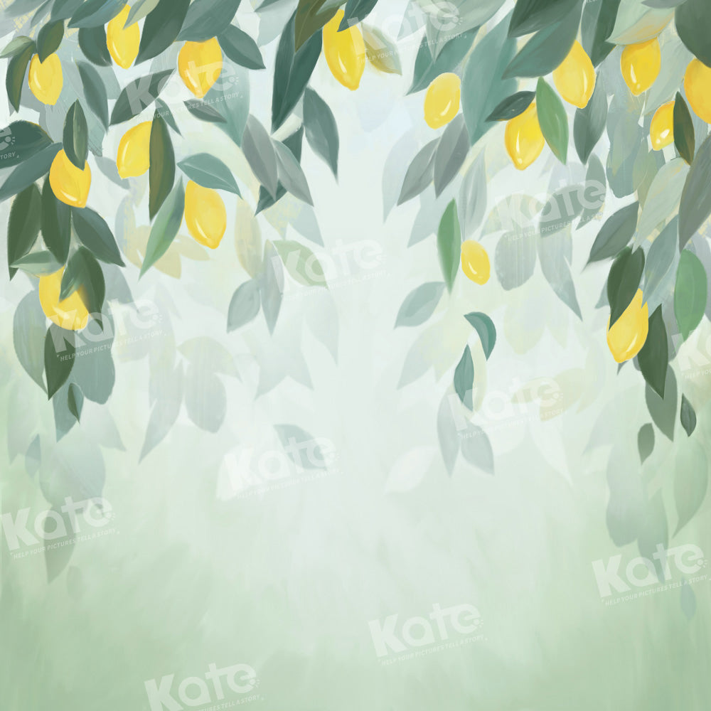 Kate Lemon Leaves Green Backdrop Designed by GQ