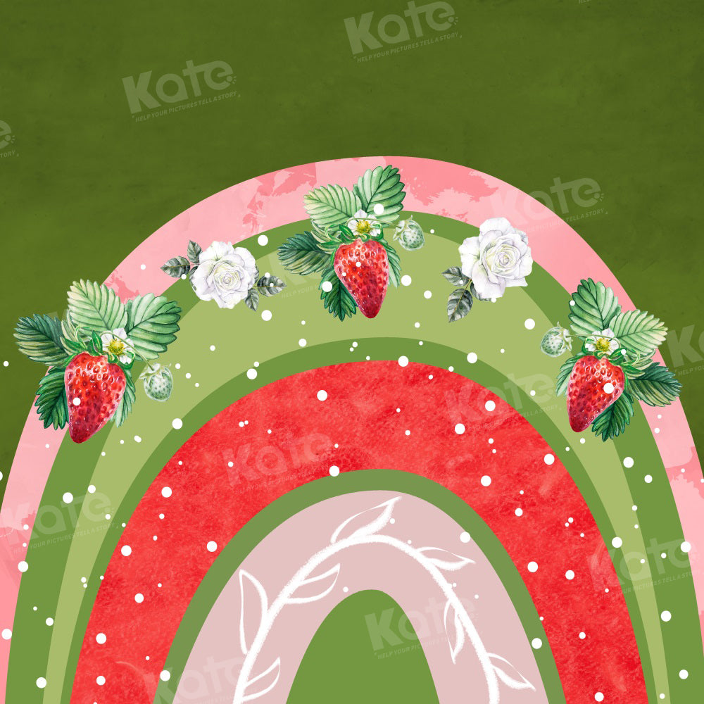 Kate Spring Strawberry Rainbow Backdrop for Photography