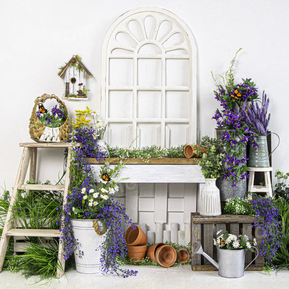 Kate Spring Lavender Plants Backdrop for Photography