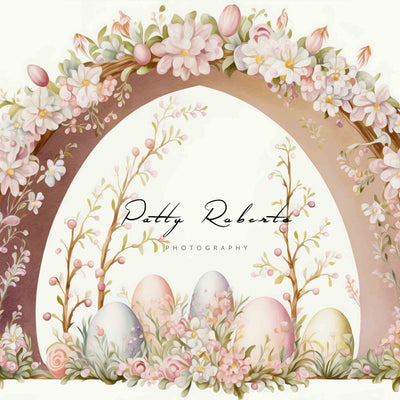 Aperturee Colorful Eggs Hearts Leaves Easter Half Moon Arch Backdrop