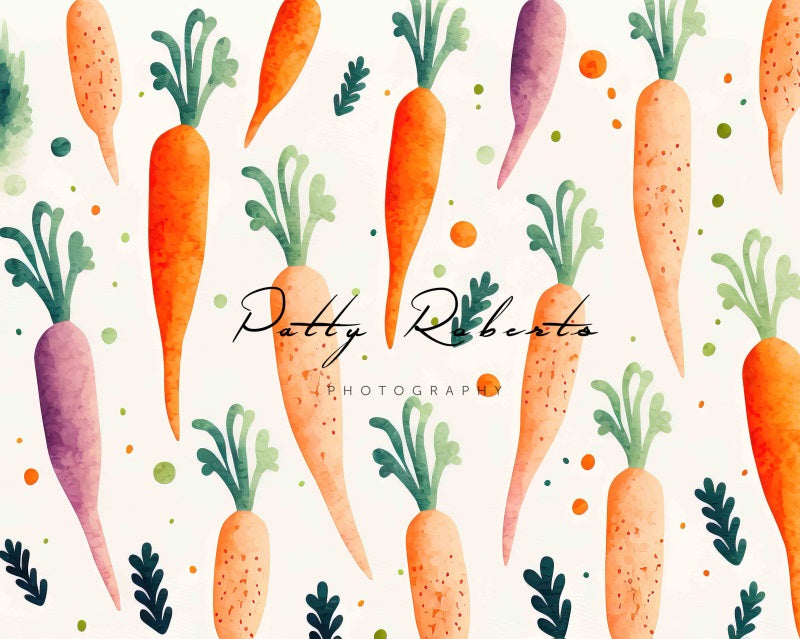Kate Easter Watercolor Carrots Backdrop Designed by Patty Robert