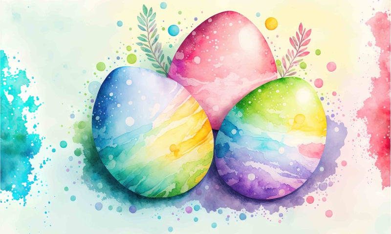 Kate Watercolor Easter Eggs Backdrop Designed by Patty Robert