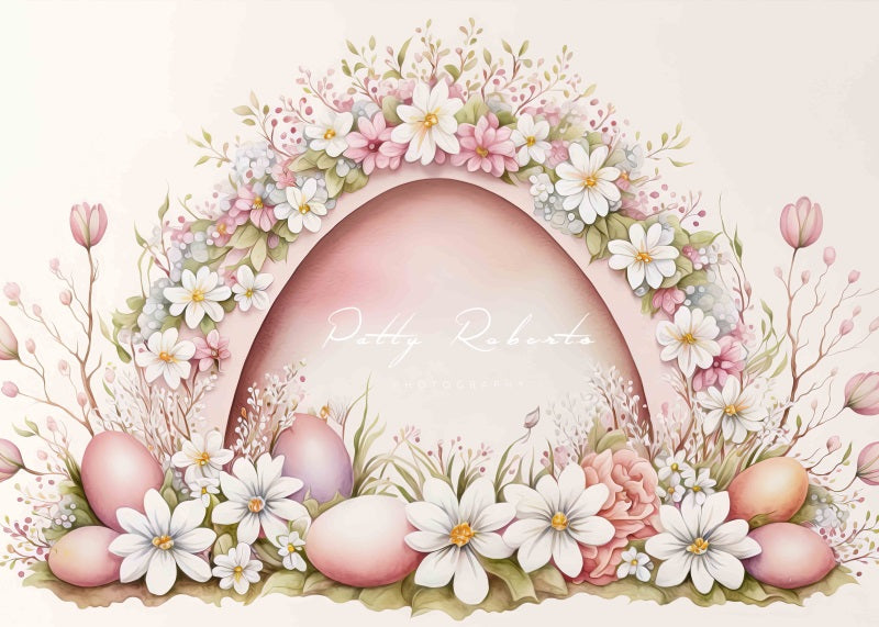 Kate Watercolor Pink Easter Arch Backdrop Designed by Patty Robert