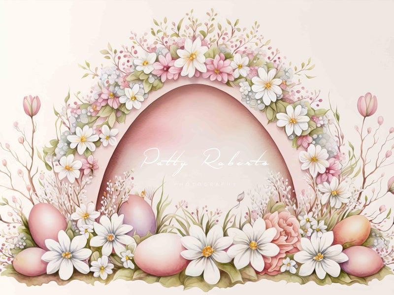 Kate Watercolor Pink Easter Arch Backdrop Designed by Patty Robert