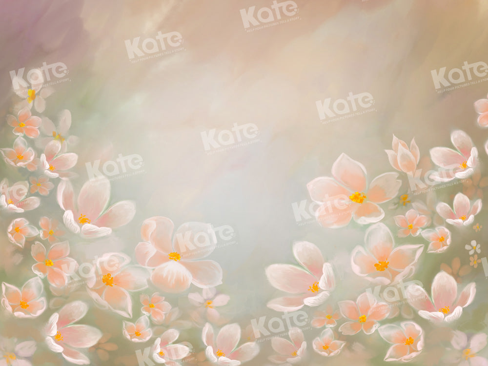Kate Fine Art Orange Floral Backdrop Designed by GQ