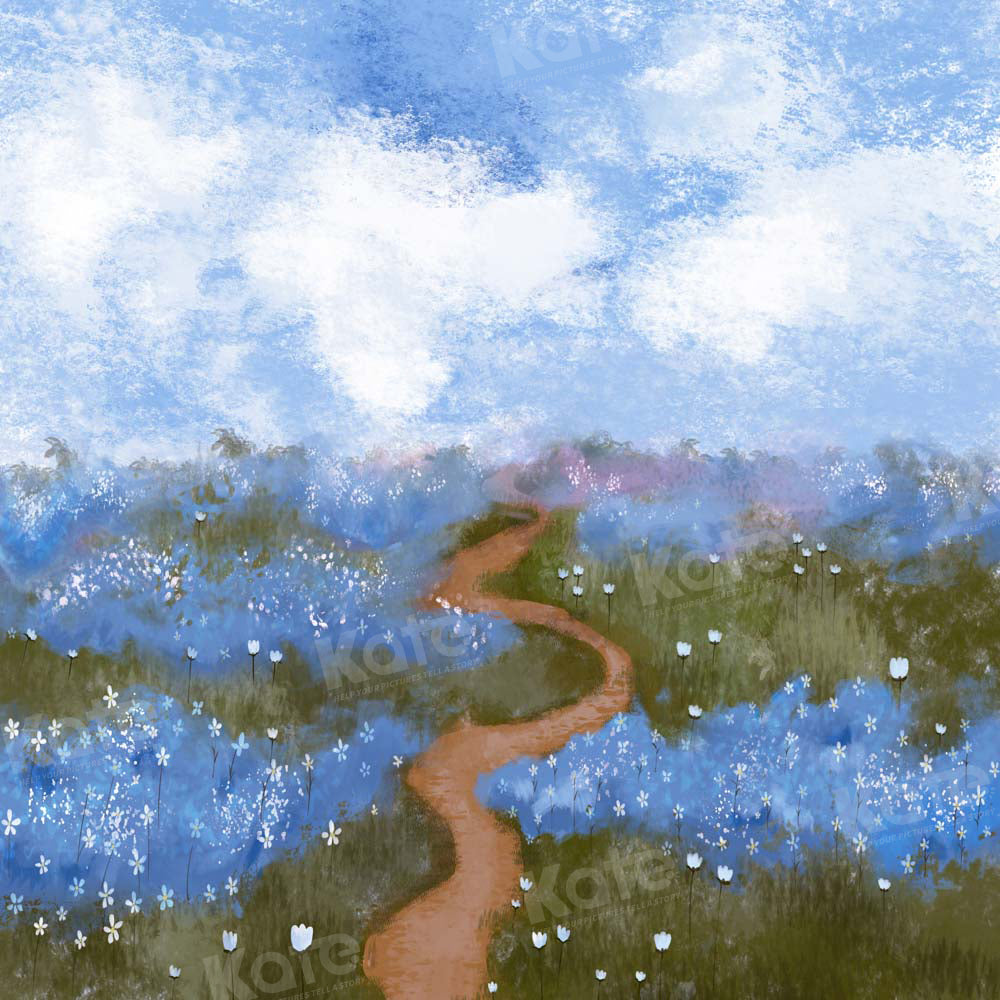 Kate Blue Fine Art Flower Garden Backdrop Designed by GQ