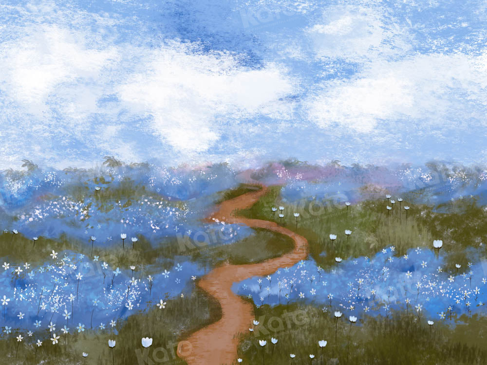 Kate Blue Fine Art Flower Garden Backdrop Designed by GQ