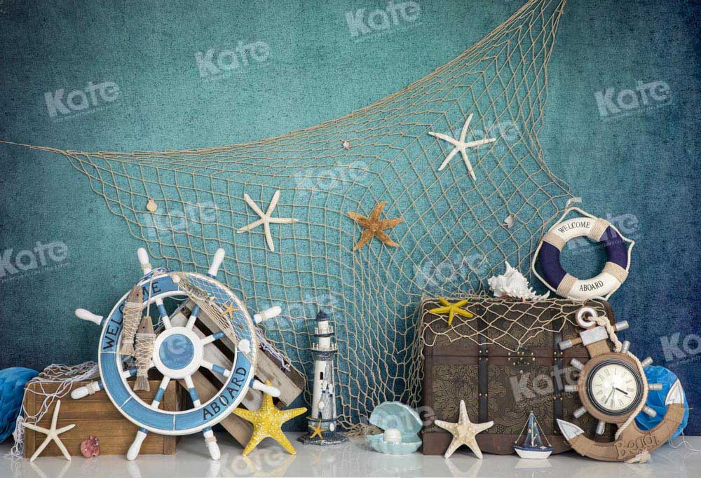 Kate Summer Sailor Fishing Marine Life Backdrop Designed by Emetselch